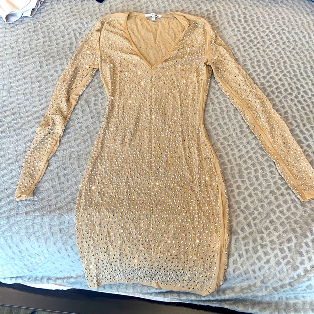Sexy sheer studded dress